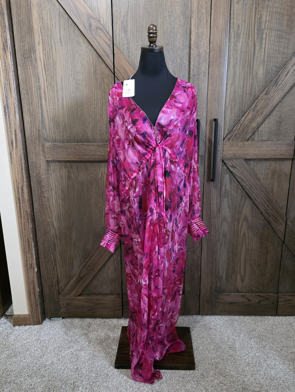 NWT Johnny Was Fuchsia Pink Floral Maxi Dress